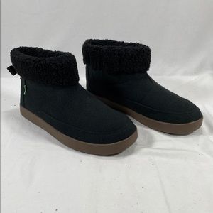Sanuk Women's Roll-Top Bootie Suede Black Boots
